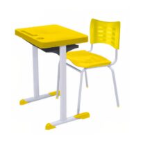 Kit Escolar Individual AZUL – (Mesa e Cadeira) – ADULTO – TAMPO PLÁSTICO – COR AMARELO – MRPLAST – 54003 CT Móveis para Escritório 2