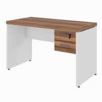 Mesa de Escritório 1,20×0,60m C/ Gaveta – NOGAL SEVILHA/BRANCO – 34317 CT Móveis para Escritório