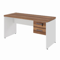 Mesa de Escritório 1,70×0,70m C/ Gaveta – NOGAL SEVILHA/BRANCO – 34319 CT Móveis para Escritório