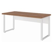 Mesa Escritório PÉ QUADRO 1,70×0,70m -S/ Gavetas – NOGAL SEVILHA / BRANCO 34301 CT Móveis para Escritório