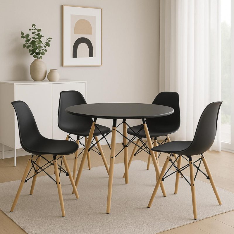 Mesa Residencial Redonda EIFFEL 0,90M – PRETO – 45112 CT Móveis para Escritório 5
