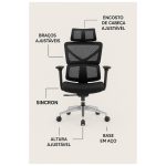 Cadeira de Escritório Presidente Tela TITAN – Cor Preto – 30067 CT Móveis para Escritório 16