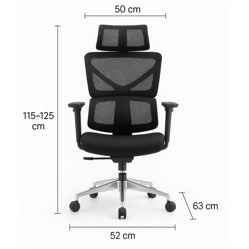 Cadeira de Escritório Presidente Tela TITAN – Cor Preto – 30067 CT Móveis para Escritório 8