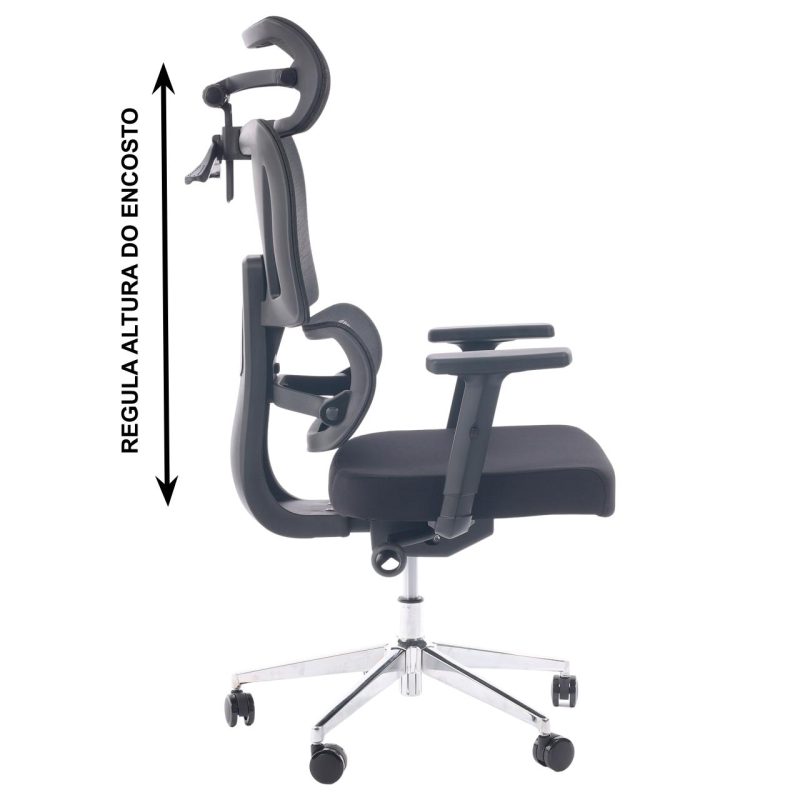 Cadeira de Escritório Presidente Tela ÉDON – Cor Preto – 30066 CT Móveis para Escritório 5