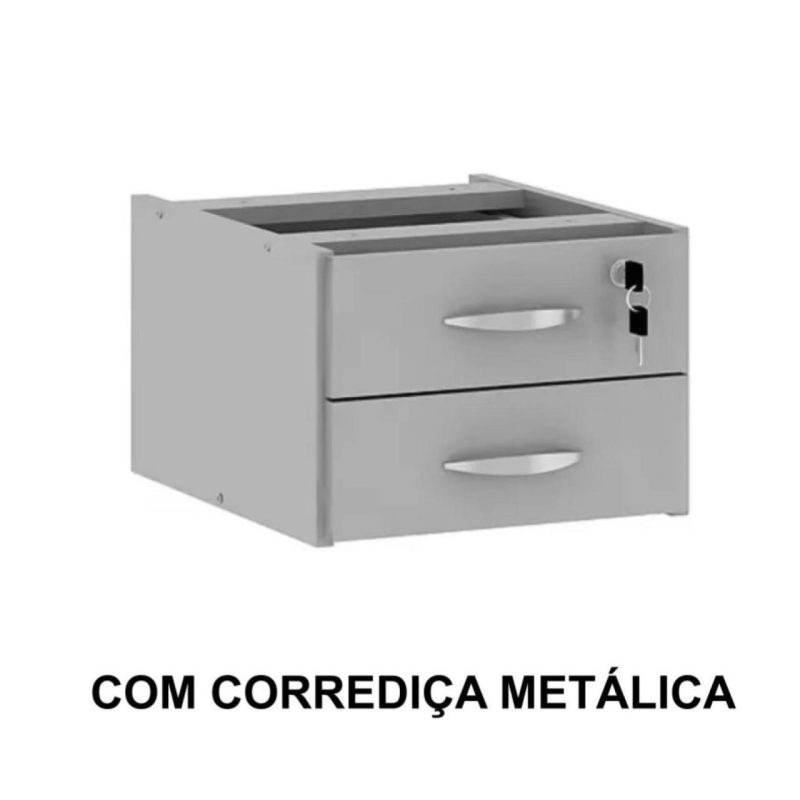 Estação de Trabalho 1,40×1,40m com 02 Gavetas – JOB – CINZA / CINZA – 43019 CT Móveis para Escritório 4