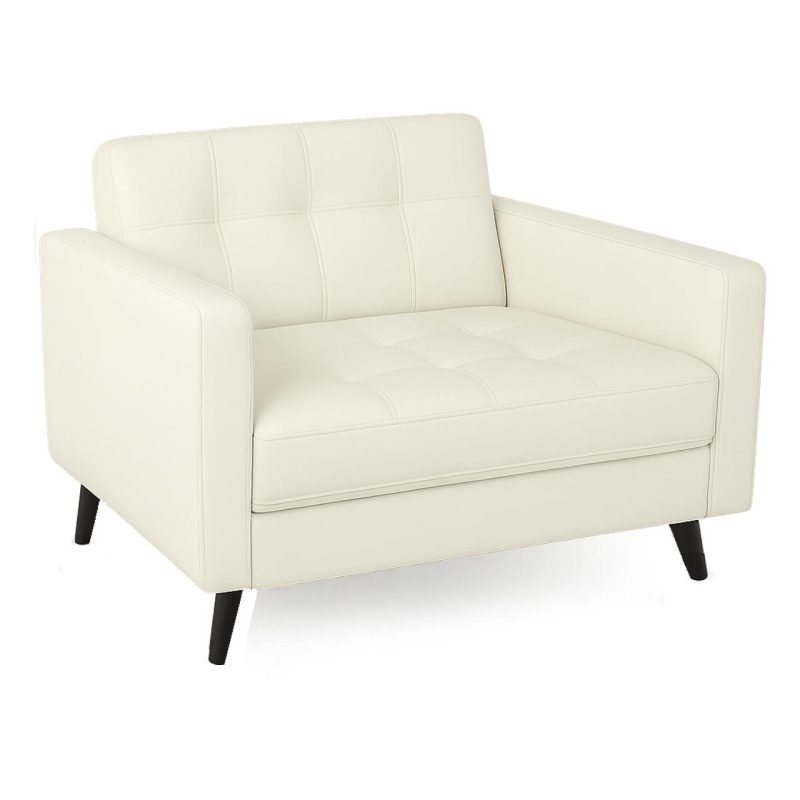 Poltrona para Escritório ROMA 02 Lugar – Corino – Cor NUDE – 60071 CT Móveis para Escritório 2