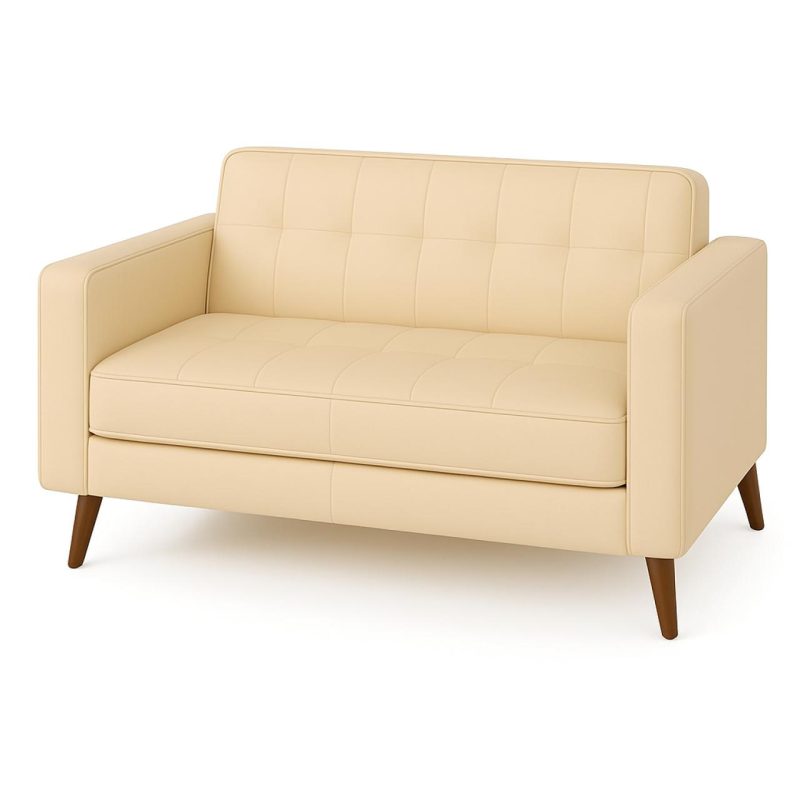 Poltrona para Escritório ROMA 03 Lugar – Corino – Cor AREIA – 60063 CT Móveis para Escritório 2