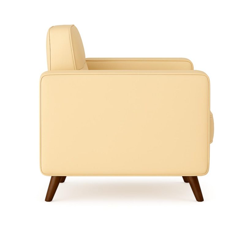 Poltrona para Escritório ROMA 02 Lugar – Corino – Cor AREIA – 60062 CT Móveis para Escritório 4