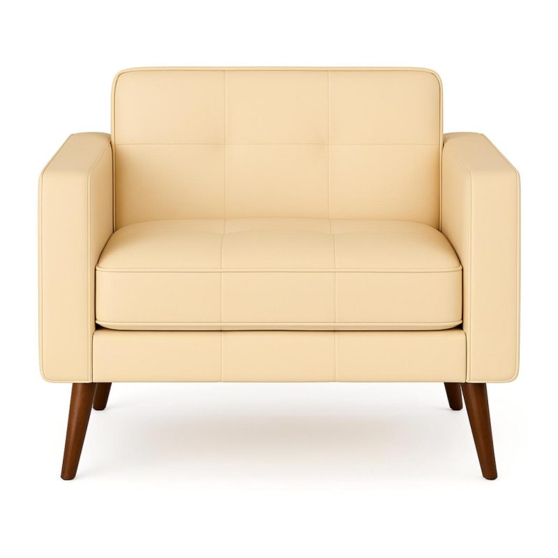 Poltrona para Escritório ROMA 01 Lugar – Corino – Cor AREIA – 60061 CT Móveis para Escritório 3