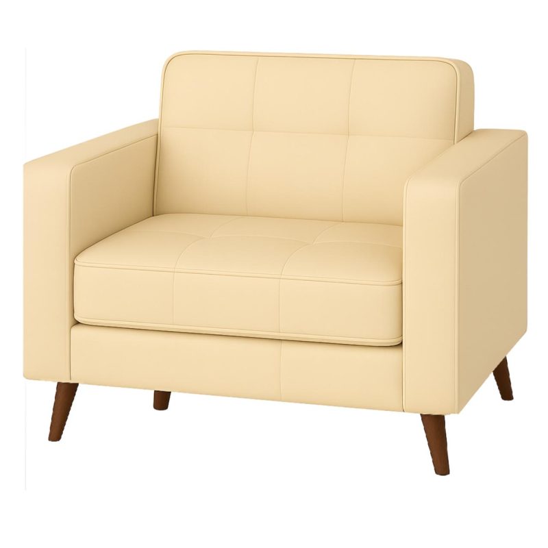 Poltrona para Escritório ROMA 01 Lugar – Corino – Cor AREIA – 60061 CT Móveis para Escritório 2