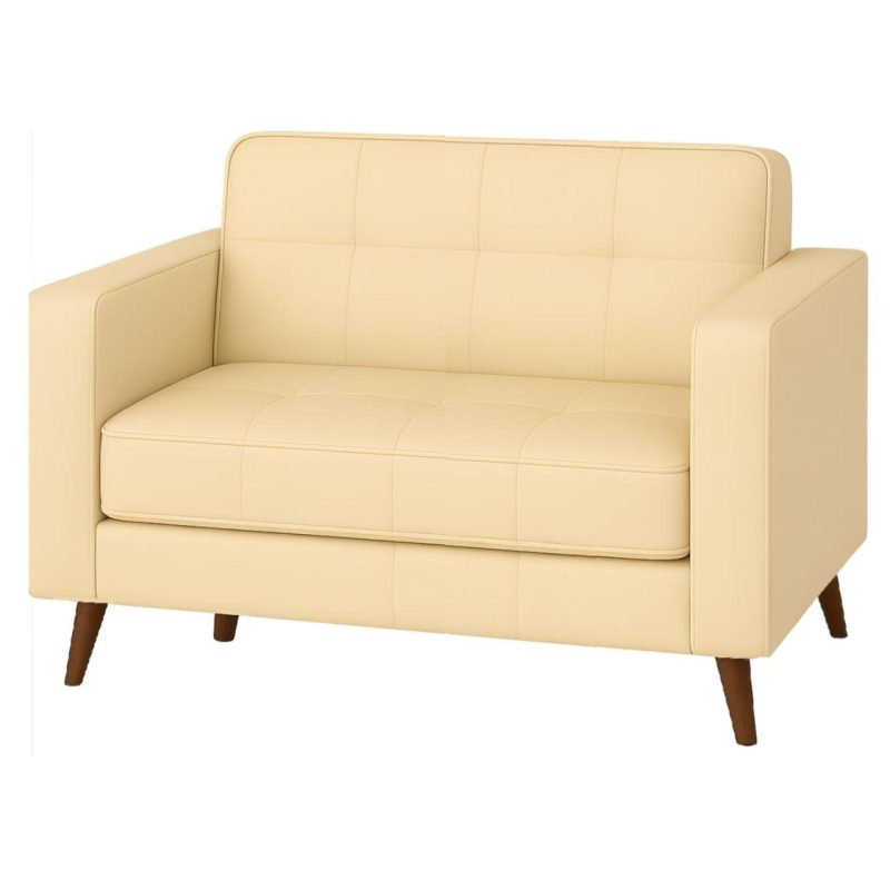 Poltrona para Escritório ROMA 02 Lugar – Corino – Cor AREIA – 60062 CT Móveis para Escritório 2