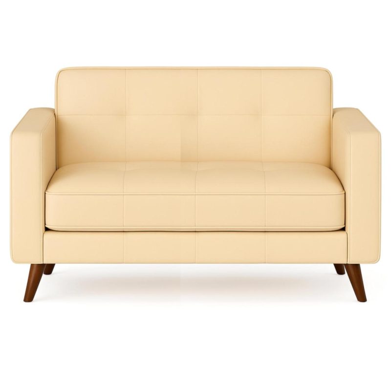 Poltrona para Escritório ROMA 02 Lugar – Corino – Cor AREIA – 60062 CT Móveis para Escritório 3