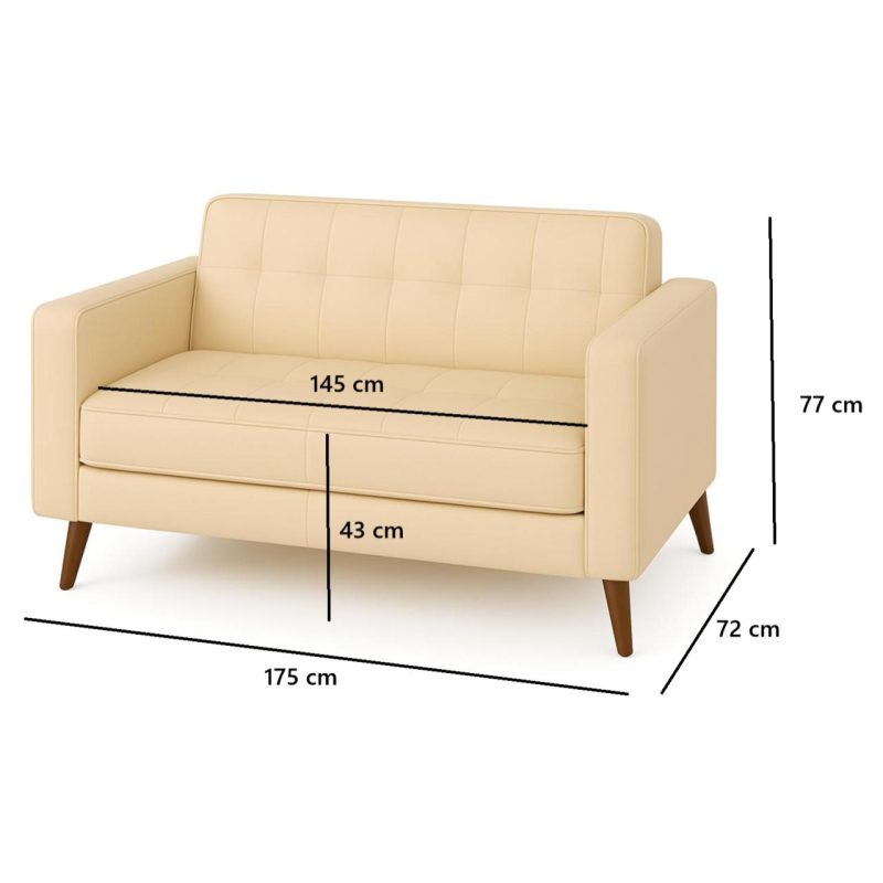 Poltrona para Escritório ROMA 03 Lugar – Corino – Cor AREIA – 60063 CT Móveis para Escritório 7