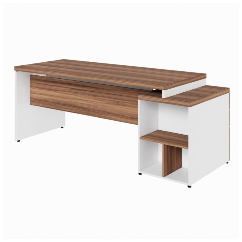 Mesa PEDESTAL RETA (03 Gav.) – 1,92X0,70m – WORKSTART – NOGAL SEVILHA/BRANCO- 34405 CT Móveis para Escritório 3
