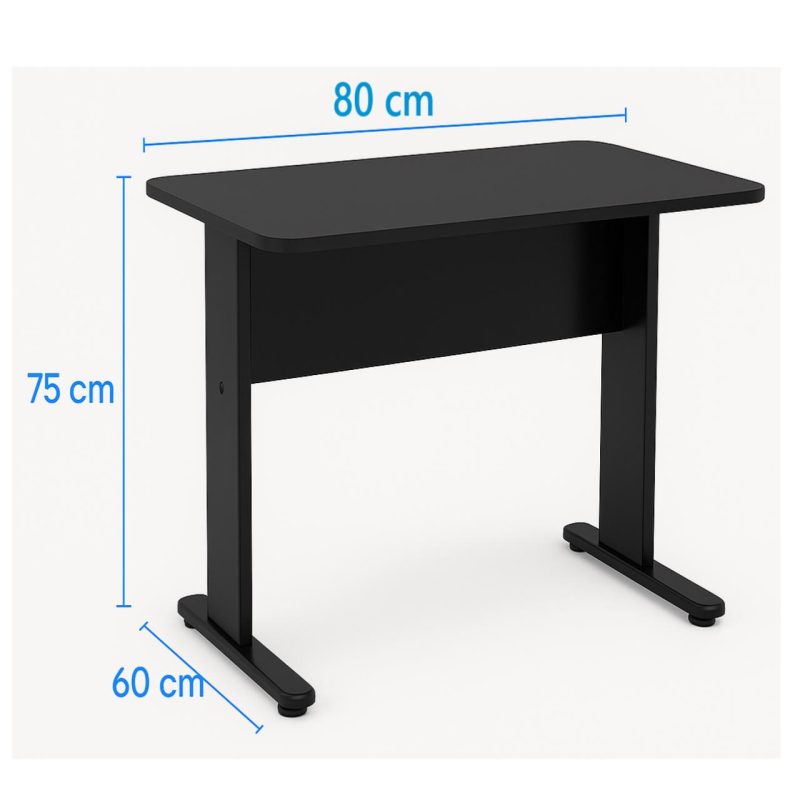 Mesa Escritório 0,80×0,60m – JOB – PRETO/PRETO – 43088 CT Móveis para Escritório 5
