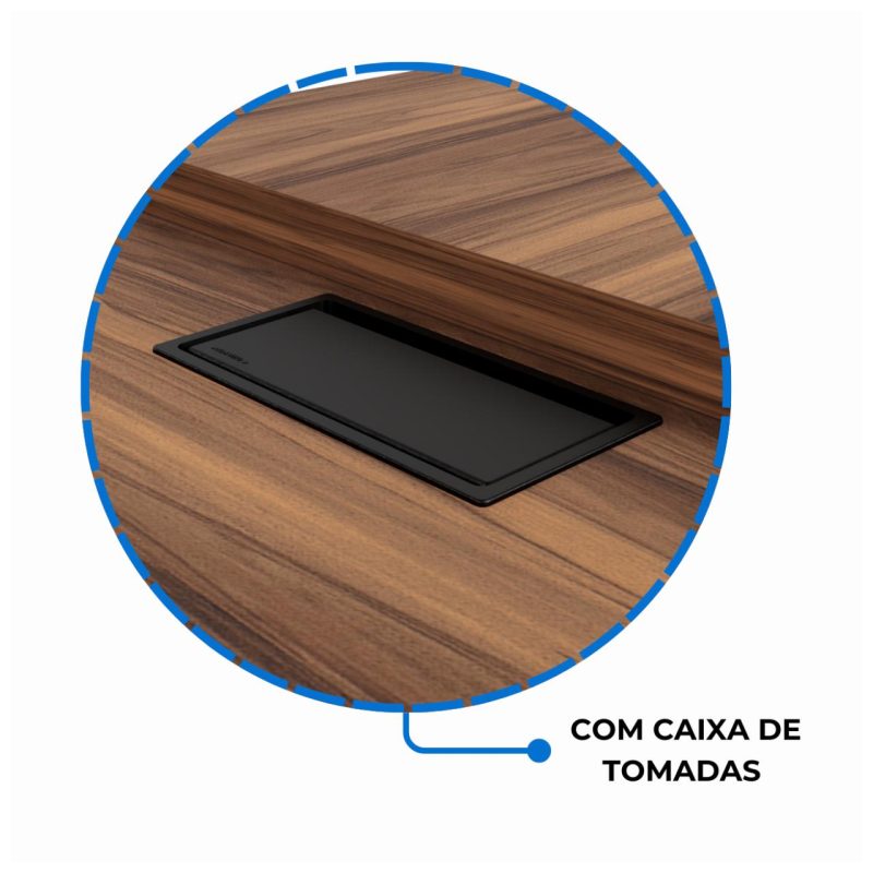 Mesa Escritório PRESIDENTE c/ Armário Pedestal – 1,82×1,80m – NOGAL SEVILHA/BRANCO – 34602 CT Móveis para Escritório 9