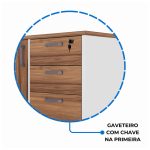 Mesa Escritório PRESIDENTE c/ Armário Pedestal – 1,82×1,80m – NOGAL SEVILHA/BRANCO – 34602 CT Móveis para Escritório 19