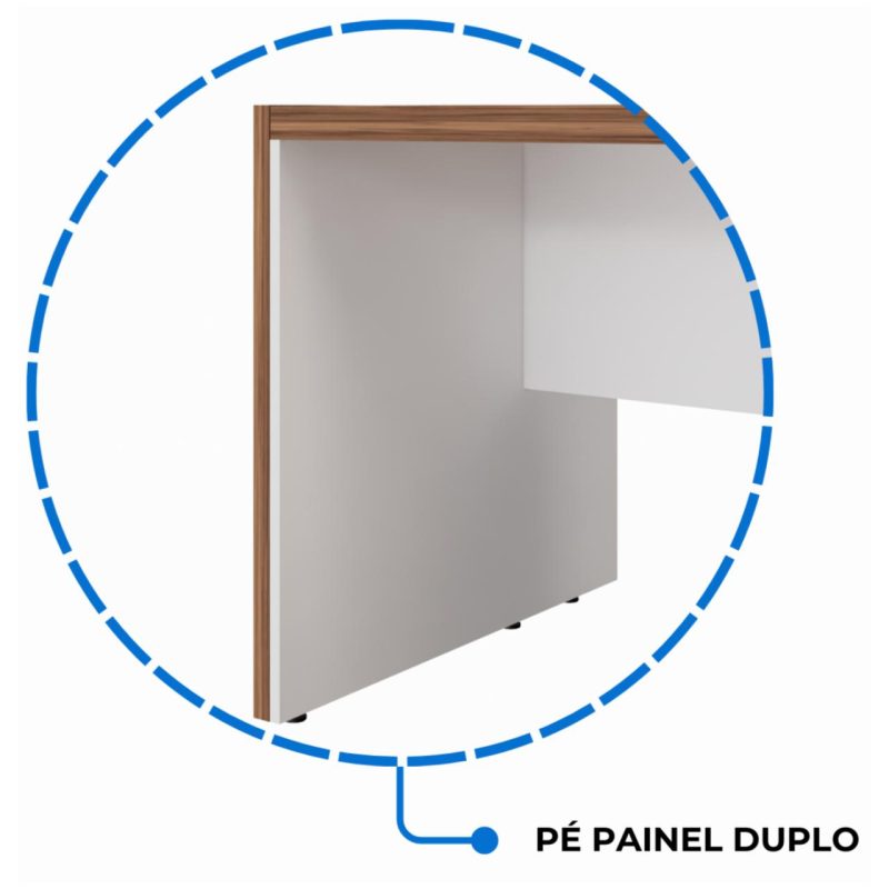 Mesa Escritório PRESIDENTE c/ Armário Pedestal – 1,82×1,80m – NOGAL SEVILHA/BRANCO – 34602 CT Móveis para Escritório 7