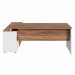Mesa Diretorzinha c/ Aparador – Pé de MADEIRA – 1,90×1,50m – NOGAL SEVILHA / BRANCO – 34426 CT Móveis para Escritório 15