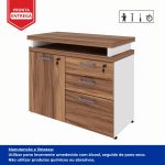 Armário Baixo 03 Gavetas e Porta (MISTO) – NOGAL SEVILHA/BRANCO – 34422 CT Móveis para Escritório 21