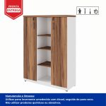 Armário Alto Credenza com Nicho – 1,61×1,20×0,45m – NOGAL SEVILHA/BRANCO- 34415 CT Móveis para Escritório 17