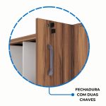 Armário Alto Credenza com Nicho – 1,61×1,20×0,45m – NOGAL SEVILHA/BRANCO- 34415 CT Móveis para Escritório 15