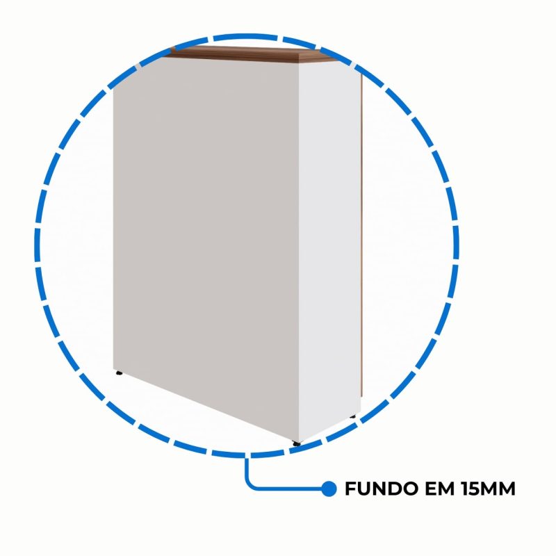 Armário Alto Credenza com Nicho – 1,61×1,20×0,45m – NOGAL SEVILHA/BRANCO- 34415 CT Móveis para Escritório 10