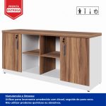 Armário Baixo GOLD Credenza ESPECIAL – 1,60×0,73×0,45m – NOGALSEVILHA / BRANCO – 34502 CT Móveis para Escritório 9