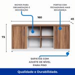 Armário Baixo GOLD Credenza ESPECIAL – 1,60×0,73×0,45m – NOGALSEVILHA / BRANCO – 34502 CT Móveis para Escritório 11