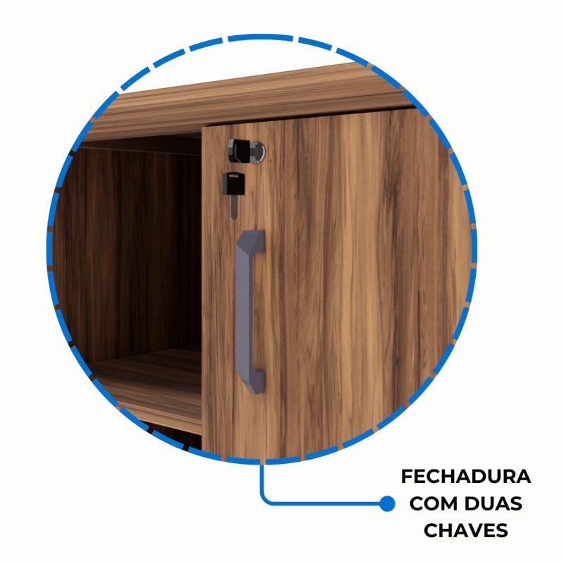 Armário Baixo GOLD Credenza ESPECIAL – 1,60×0,73×0,45m – NOGALSEVILHA / BRANCO – 34502 CT Móveis para Escritório 7