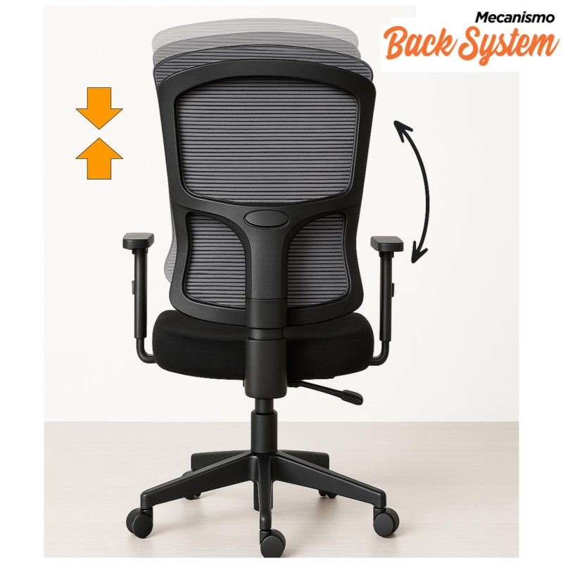 Cadeira de Escritório Tela PRYUS Back System – Cor Preto – 20099 CT Móveis para Escritório 5