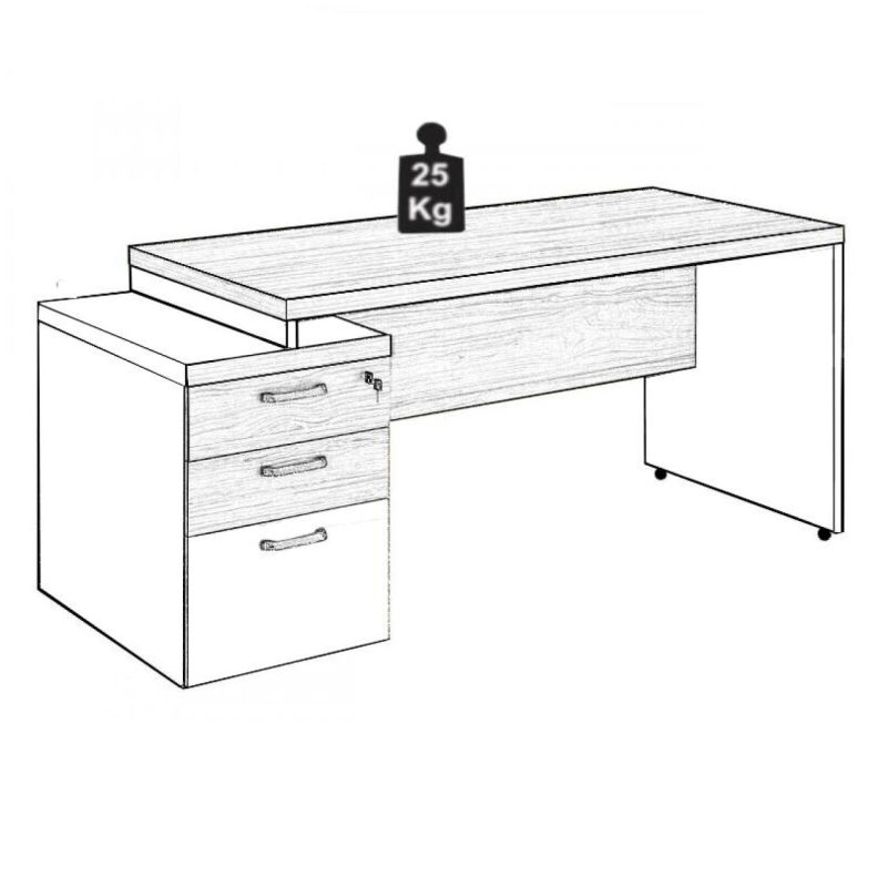 Mesa PEDESTAL RETA (03 Gav.) – 1,92X0,70m – WORKSTART – NOGAL SEVILHA/BRANCO- 34405 CT Móveis para Escritório 13