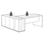 Mesa Escritório PRESIDENTE c/ Armário Pedestal – 1,82×1,80m – NOGAL SEVILHA/BRANCO – 34602 CT Móveis para Escritório 25