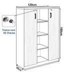 Armário Alto Credenza com Nicho – 1,61×1,20×0,45m – NOGAL SEVILHA/BRANCO- 34415 CT Móveis para Escritório 16