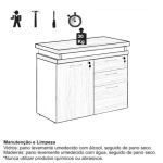 Armário Baixo 03 Gavetas e Porta (MISTO) – NOGAL SEVILHA/BRANCO – 34422 CT Móveis para Escritório 20