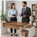 Mesa PEDESTAL RETA (03 Gav.) – 1,92X0,70m – WORKSTART – NOGAL SEVILHA/BRANCO- 34405 CT Móveis para Escritório 22