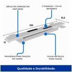 Estação de Trabalho Dupla 1,20×1,35m 02 Lugares c/ Gavetas c/ ponto de tomada PÉ PAINEL – Nogal Sevilha/Branco – 34427 CT Móveis para Escritório 13