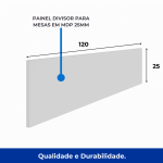 Estação de Trabalho Dupla 1,20×1,35m 02 Lugares sem Gavetas c/ ponto de tomada PÉ PAINEL – Nogal Sevilha/Branco – 34428 CT Móveis para Escritório 23
