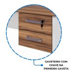 Estação de Trabalho Dupla 1,20×1,35m 02 Lugares c/ Gavetas c/ ponto de tomada PÉ PAINEL – Nogal Sevilha/Branco – 34427 CT Móveis para Escritório 19