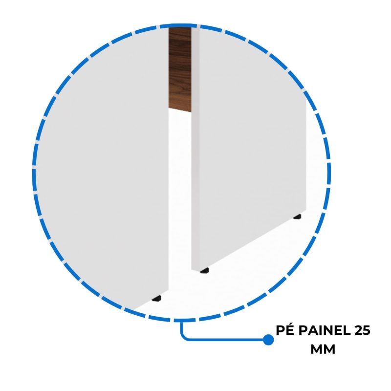 Estação de Trabalho Dupla 1,20×1,35m 02 Lugares sem Gavetas c/ ponto de tomada PÉ PAINEL – Nogal Sevilha/Branco – 34428 CT Móveis para Escritório 10