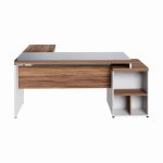 Mesa para Escritório em “L” com VIDRO FUMÊ – 1,92X1,60M NOGAL SEVILHA/BRANCO – 34432 CT Móveis para Escritório 21