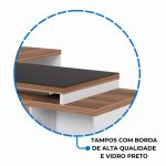 Mesa para Escritório em “L” com VIDRO FUMÊ – 1,92X1,60M NOGAL SEVILHA/BRANCO – 34432 CT Móveis para Escritório 18