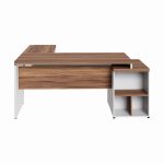 Mesa para Escritório em “L” com Gavetão – 1,92X1,60m -NOGAL SEVILHA/BRANCO – 34431 CT Móveis para Escritório 14