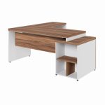 Mesa para Escritório em “L” com Gavetão – 1,92X1,60m -NOGAL SEVILHA/BRANCO – 34431 CT Móveis para Escritório 15