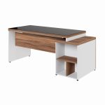 Mesa para Escritório com VIDRO FUMÊ – 1,92×0,70m – NOGAL SEVILHA/BRANCO – 34430 CT Móveis para Escritório 13
