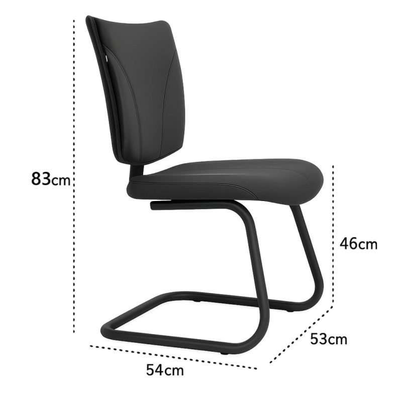 Cadeira de Escritório B-ONE Base em “S” Preta – Corino Preto – 31032 CT Móveis para Escritório 7