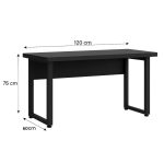 Mesa Escritório PÉ QUADRO – 1,20×0,60m – S/ Gavetas – PRETO / PRETO – 26001 CT Móveis para Escritório 13