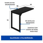 Mesa AUX PÉ QUADRO – 0,90×0,45m – PRETO/PRETO – 26004 CT Móveis para Escritório 8