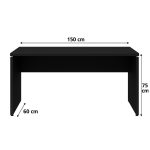 Mesa Escritório 1,50×0,60m – S/ Gavetas – PRETO/PRETO – 26006 CT Móveis para Escritório 13