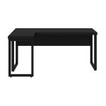 Mesa em L PÉ QUADRO (1,50×0,60m + Mesa Auxiliar) – S/ Gavetas – PRETO / PRETO – 26010 CT Móveis para Escritório 14
